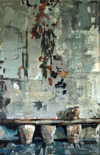 HIDING SECRETS ONLY THE DUST CAN FIND oil on canvas 60x40 in.