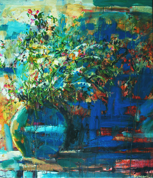 THE LANGUAGE OF FLOWERS oil on canvas 28x24